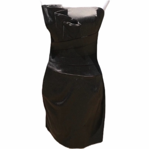 Vintage Jessica McClintock Gunne Sax Strapless Black Dress Size 3 - Picture 1 of 11